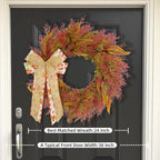 CYANBLOOM Front-Door Cedar Fall Wreaths: 24 Inch Large Wreath with Burlap Bow - Weatherproof Outdoor Porch Decor - Ideal Stress Relief Rustic Greenery for Autumn Holiday (Thanksgiving/Halloween 2025)