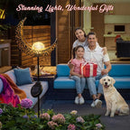 2Pack Moon Garden Solar Lights Outdoor Stakes Waterproof, Gifts for Mom, Crackle Glass Patio, Backyard Decorations, Balcony Lawn Ornaments, for Women Men Grandma (Bronze)