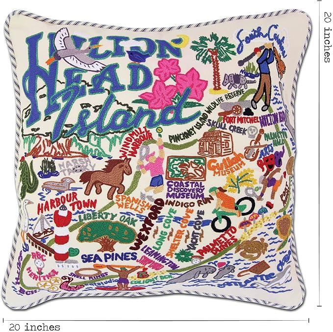 Catstudio Hilton Head Embroidered Decorative Throw Pillow