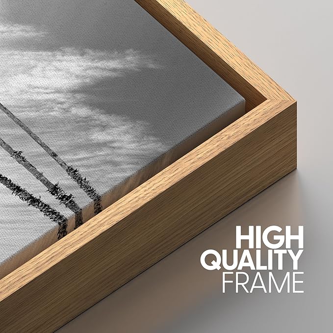 SIGNWIN 3 Piece Framed Canvas Wall Art Black and White Palm Tree Canvas Prints Home Artwork Decoration for Living Room,Bedroom - 16"x24"x3 Natural