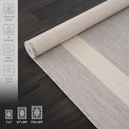 CAMILSON Outdoor Rug 5x7,Modern Outside Rugs for Patios Porches Waterproof Durable Washable Non-Shedding, Easy-to-Clean Indoor Outdoor Area Carpet (5 x 7, Bordered - Gray/White)