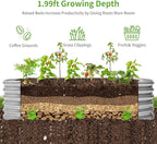 Land Guard Galvanized Planter Raised Beds, 631.99ft Keyhole Raised Garden Bed