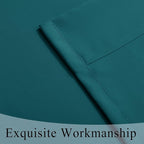 Fcosie 52" Wx102 L Inherent Flame Retardant Curtains - Room Darkening Drapes for School Classroom Dorm Nursing Home Restaurant- Antique Bronze Grommet Privacy Window Drapery - Saxony Blue - 2 Panels