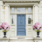 Set of 2 Artificial Hydrangea with Metal Stands, 20 Inch Tall Faux Purple Pink Flower Arrangement, Outdoor Garden Decor for Yard, Patio, Porch - Spring Summer Decoration