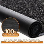 Mibao Front Door Mat, Dirt Trapper Welcome Mat for Outdoor Indoor, Non-Slip Waterproof Doormat, Durable Machine Washable Low Profile Entry Rug for Back Door Outside Patio Porch, 72" x 24", Black