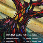 Lunerfex Tree of Life Tapestry Stained Glass Tapestry Wall Decor Tapestries for Bedroom Art Tapestries Wall Hanging for Bedroom Living Room Glass-Tree-01 70"x90"