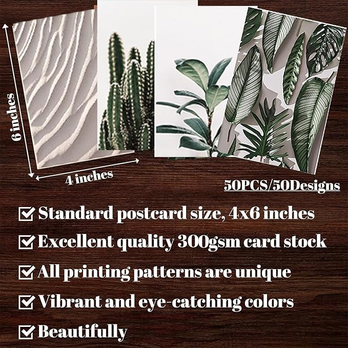 NGETC 50PCS Wall Collage Kit Double-Sided Printed Botanical Illustration Tarot Aesthetic Pictures Retro Wall Art Hippie Room Wall Decor Boho Postcards Pack Nature Posters for Adults Teen Girls Room