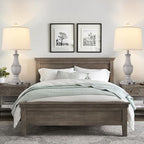 Farmhouse Table Lamps for Living Room, Rustic 26" Touch Control Bedside Lamps with USB A+C Charging Ports & AC Outlet, Vintage 3-Way Dimmable Nightstand Lamp Linen Fabric Shade for Bedroom End Table