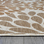 Beverly Rug Outdoor Rug 10x14 Modern Exotic Tropical Leaf Area Rugs for Indoor and Outdoor Patio Deck Porch Garden Water Resistant Washable Outside Carpet (10 x 14 Beige)
