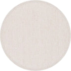 CAMILSON Easy Jute Round Rug 4ft Indoor Outdoor Off-White Color Fiber Area Rugs for Living Room and Patio Rug Herringbone Boho Woven Design Easy-Cleaning Washable Outside Carpet Alfombras (4 Round)