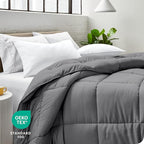 Bare Home Duvet Insert Comforter - Queen Size - Goose Down Alternative - Ultra-Soft - Premium 1800 Series - All Season Warmth - Bedding Comforter (Queen, Grey)