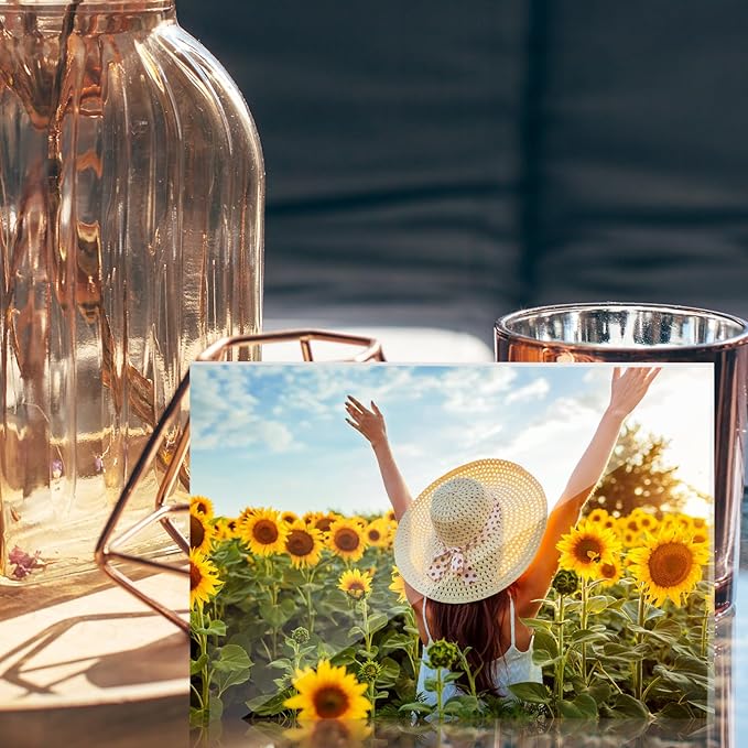 5 Pack 6 x 8 Inches Acrylic Picture Frame Desktop Frameless Photo Frame Double Sided Transparent Acrylic Frame Clear Horizontal Magnetic Frame for Desk Desktop Display Pictures Holder