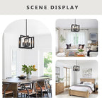 ANKYLHUA Black Chandelier,6-Lights Ceiling Light Fixture E12,Adjustable Hight Pendant Lights Kitchen Island,Chandeliers for Dining Room Bedroom,Entryway,Foyer