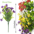 Artificial Fake Plants Flowers for Outdoor Spring Decoration, 16 Bundles Faux Silk Colorful Daisy UV Resistant Realistic for Outside Porch Patio Home Yard Garden Planters Pots Window Box(Mix)