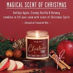 Christmas Candles Scented - 'Christmas Time' Soy Christmas Candle, w/Apple, Cinnamon, Clove - Infused with Essential Oils I Holiday Candles I 9oz, 50Hr, Made in USA