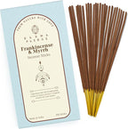 Frankincense and Myrrh Incense Sticks, Organic Hand Dipped 100 Sticks with Natural Herbs & Aromatic Ingredients, Burn Time 45 to 60 Minutes, Incense for Positivity, Yoga, Meditation, Spiritual Gift