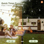 addlon 33(27+6) FT Solar String Lights Waterproof,Patio Light Solar Powered with Remote& USB Port 9+1 LED Shatterproof Bulbs 3 Lighting Modes Outdoor for Camping Backyard Garden