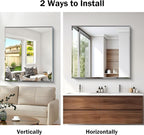 Beveled Bathroom Mirror, 36x40 Inch Large Bathroom Mirrors for Over Sink, Upgraded Shatterproof Beveled Frameless Vanity Mirror for Bathroom,Bedroom,Living Room and Entryway