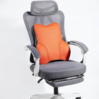 Soft Memory Foam Lumbar Support Pillow for Car Seat and Office Chair Back Support Pillow, Back Cushion for Pain Relief Improve Posture (Mesh-Orange)