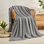 EMME Cotton Blanket Twin XL for Bed Soft Muslin Blankets 66"x90" Lightweight Breathable Layering Bedspread Coverlet All Season Gauze, Grey