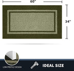 PURRUGS Dirt Trapping Door Mat 34" x 60", Non-Slip/Skid Machine Washable Entryway Rug, Shoes Scraper, Area Rug, Super Absorbent Welcome Mat for Muddy Wet Shoes and Paws, Budding Green & Sage Green