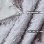 Fluffy Faux Fur Throw Blanket – Super Soft Warm Thick Plush Blanket for Bed, Couch & Office, Cozy Fuzzy Throw with Flannel Backing,50"x60", White
