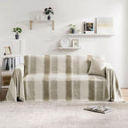 Couch Cover Boho for Dogs Washable Mocha Couch Covers for 2 Cushion Couch, Chenille Sectional Couch Covers L Shape Sofa Cover, Furniture Protector for Kids, Pets, Mocha 91" X150"