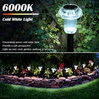 Solar Lights Outdoor Pathway Waterproof 8 Pack Cold White LED Acrylic Mushroom Decorative Garden Lights for Yard Landscape Patio Outside Decor