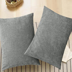 CaliTime Throw Pillow Covers Decorative 20 X 26 Inches Pack of 2 Cozy Chenille Standard Pillow Shams Cases for Couch Sofa Bed Living Room Home Medium Grey