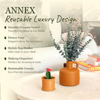 Scented Luxury Candles in Handmade Ceramic Jars, Soy Wax | Orange Blossom – Orange & Mimosa, Large Candle | Non Toxic, 2 Wicks, Reusable Big Orange Jar | Natural Spring Aromatherapy for Women & Men