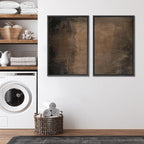 SIGNFORD Framed Canvas Print Wall Art Set Abstract Earthy Tones Modern Minimalist Abstract Shapes Illustration Modern Art Decorative Nordic Nature for Living Room, Bedroom, Office - 16"x24"x2 Black