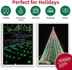 Green Wide Angle LED Christmas Lights, 64.8 Ft 300 Count, Pack of 3 Strands 21.9 Ft 100 Lights UL Certified Commercial Grade Green Wire 5mm Holiday String Light