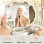 Bathroom Mirrors for Over Sink, Round Frameless Mirrors for Wall, 30x36 Inch Beveled Bathroom Mirror, Bathroom Vanity Circle Mirror for Bedroom Living Room Entryway Home Decor