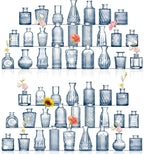 Bud Vases in Bulk 50, Glass Vases for Centerpieces, Small Vases for Flowers, Small Flower Vase for Centerpieces, Mini Vintage Vase, Blue Bud Vases for Wedding Table Decor