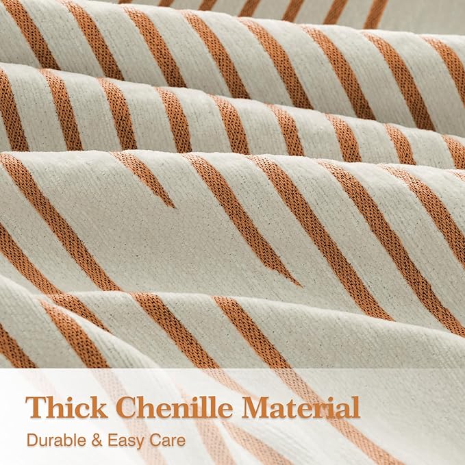 Boho Couch Cover Washable Sectional Couch Covers for Dogs Reversible Sofa Slipcover for 2 or 3 Cushion Couch Pet Friendly Furniture Protector (3# Orange, 91" x 118")