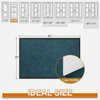Mibao Front Door Mat, Dirt Trapper Welcome Mat for Outdoor Indoor, Non-Slip Waterproof Doormat, Durable Machine Washable Low Profile Entry Rug for Back Door Outside Patio Porch, 32" x 20", Blue