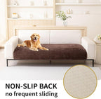 HAOMAIJIA Waterproof Couch Cover for Dogs Washable,Faux Fur Pet Couch Covers for Sofa,Soft Dog Bed Cover Non-Slip Couch Covers for 3 Cushion Couch Sofa Pet Friendly (Brown, 35" x 95" 1 Pack)