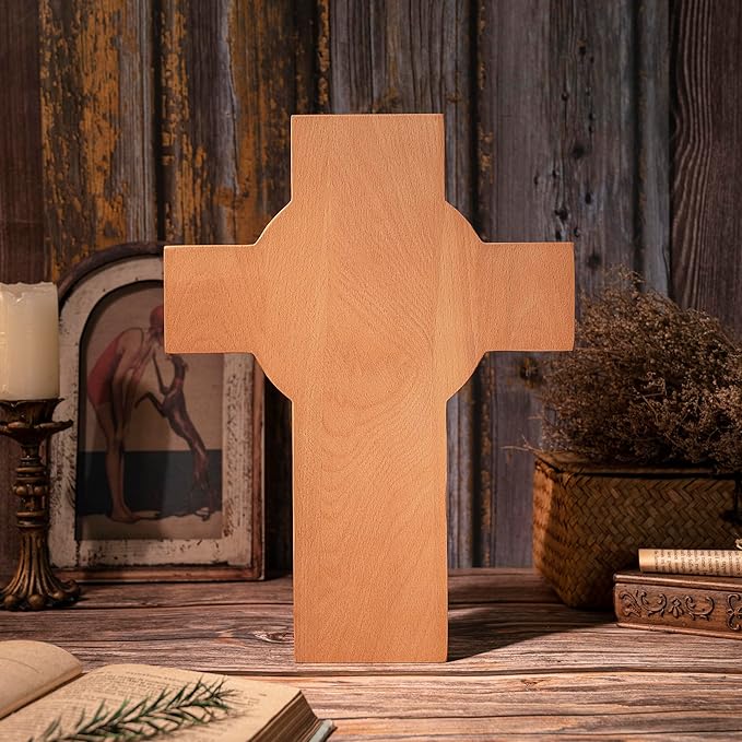 BGCOPPER Jesus Crucifix Wall Cross Handmade Wooden Cross for Wall Decor for Home Room Christmas Gift - 14 Inch
