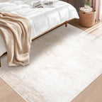 MXSANYOO Area Rug 3x5 Modern Abstract Beige Washable Non Slip Stain Resistant Indoor Rectangular Bedroom Kitchen Entryway Office
