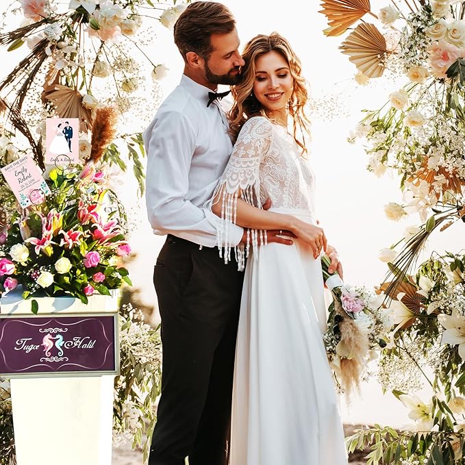 20 Pcs Floral Card Holder Picks, 12 Inch Round Picture Holders, Photo Holder Pick Stick, Gold Floral Place Card Holder, Floral Picks Clips, Photo Picture Holder for Weddin