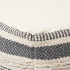 REDEARTH · Tufted Pouf Ottoman with Filler Textured Storage Cube Bean Bag Pouffe Footrest for Living Room, Bedroom, Nursery, Kidsroom; 100% Cotton (17.5"X17.5"X17.5", Precis Descant Gray)