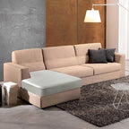 Yates Home Couch Covers for Sectional Sofa L Shape PU Leather Slipcover Water-Proof Elastic Chaise Seat Cover Protector Slip Cover for Settee Seater Replacement in Living Room（Chaise, Greylish Beige