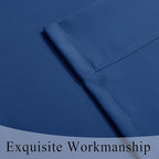 Fcosie Room Darkening Fireproof Curtains - Extra Wide Flame Retardant Drapes - Antique Bronze Grommet Top - 80% Blackout Fire Protection Drapery - Privacy Add Draperies, 2 PCS, 120" Wx84 L, Blue