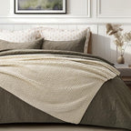 Chunky Chenille Knit Throw Blanket for Couch, Soft Luxurious Moss Stitch Blankets for Bed, Cozy Decorative Farmhouse Knitted Throws for Sofa, Beige, 60" x 80"