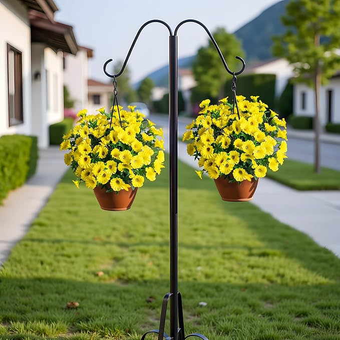 UV Resistant Artificial Petunias 13.3In Fake Flowers Artificial Flowers for Outdoors Silk Flowers Fake Hanging Basket Plants Suitable for Outdoor Porch Decoration patio Decoration,Yellow,8PCS
