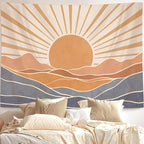 Lunerfex Boho Sun Tapestry Sunset Wall Tapestry, Mountain Tapestries for Bedroom 80s Tapestries Wall Hanging for Bedroom Living Room Decor Boho-3 44"x60"