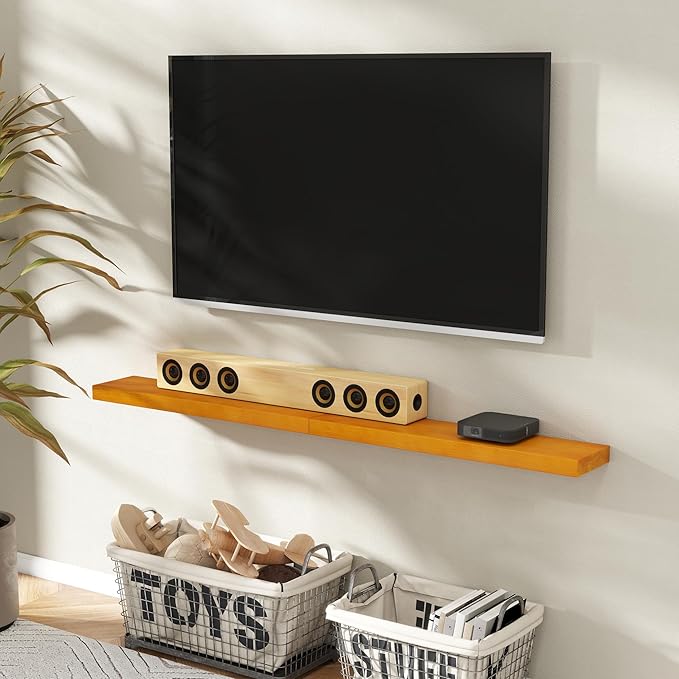 Marsmiles Floating Shelves for Wall - 36 Inch Rustic Wood Floating Shelves Set of 2-36 Inch Wide x 7.7 Inch Deep x 1.6 Inch Thick Wooden Shelves for Room Wall