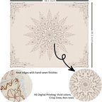 Damanse Floral Tapestry Wall Hanging Cute,Boho Wall Tapestry for Bedroom Aesthetic,Mandala Living Room Decor for Teen Girls (Flaxen, 49.20" x 59.10")