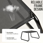 Outdoor Ottomans,Patio Foot Rest Portable Side Table Solid Steel Frame Small Seat All Weather Footrest for Indoor Outdoor Use 2 Pieces Black