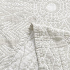 JINCHAN Boho 100% Cotton Muslin Blanket 3-Layer Twin Size Geometric Lightweight Reversible Soft Cozy Throw for Couch Sofa Bed All Season Coverlet Gift Bedroom Living Room Decor Light Grey 60x80 Inches